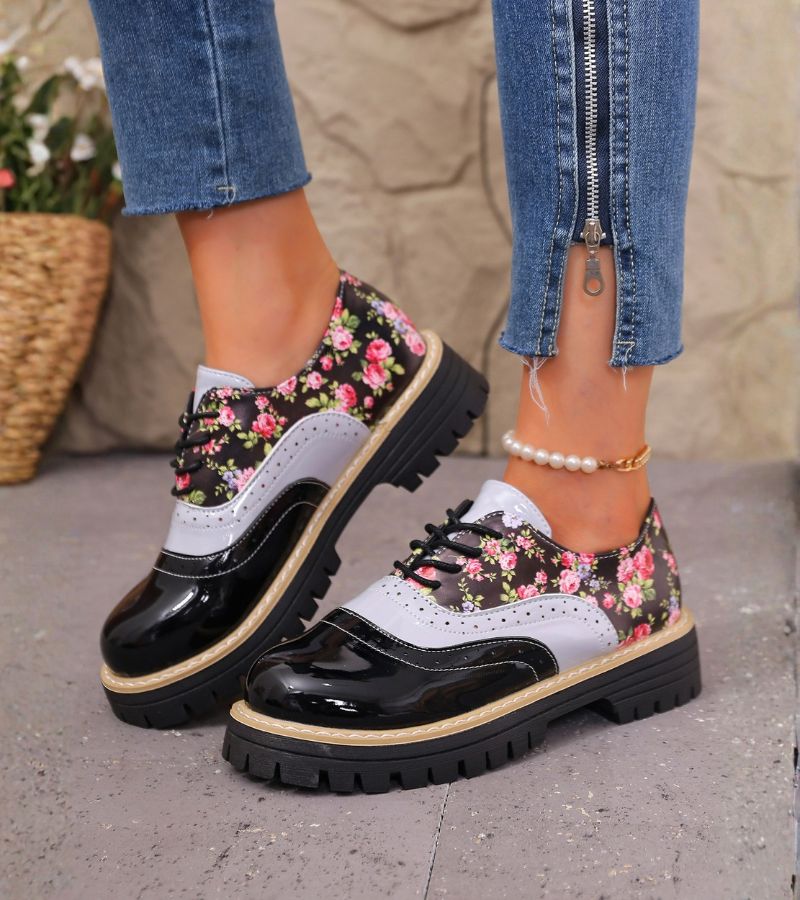 Karen™ | Orthopedic Oxford Shoes with Floral Print