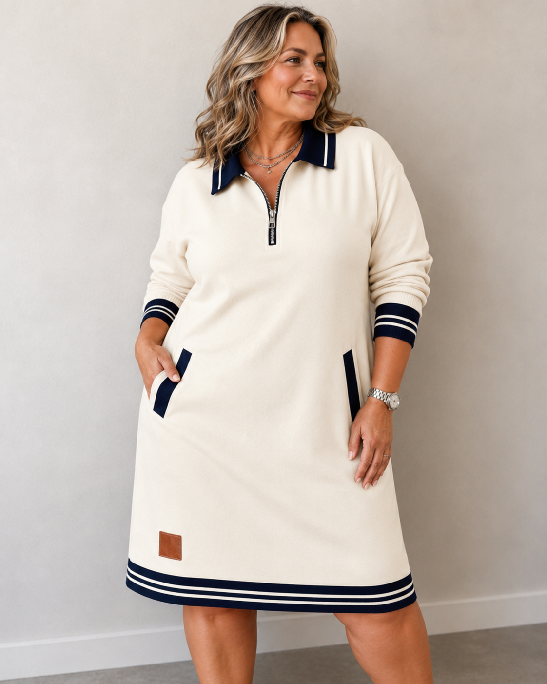 Ashley™ | Tummy-Covering Polo Dress With Zipper