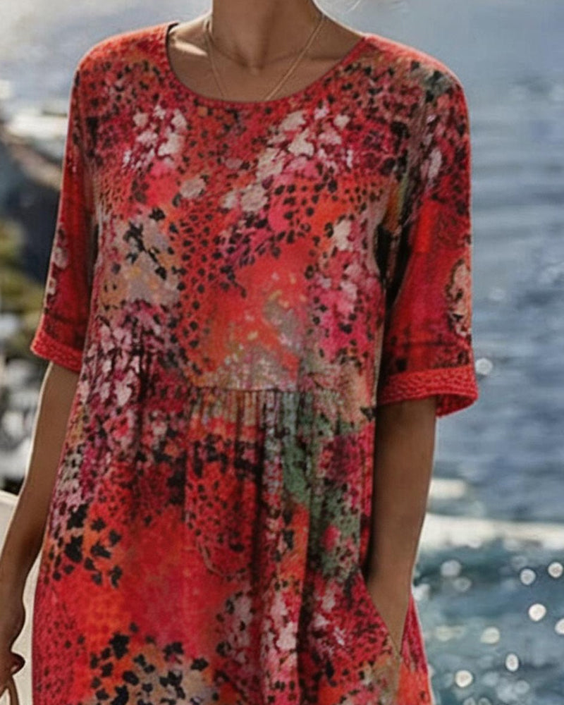 Paula | Loose and Light Floral Midi Dress