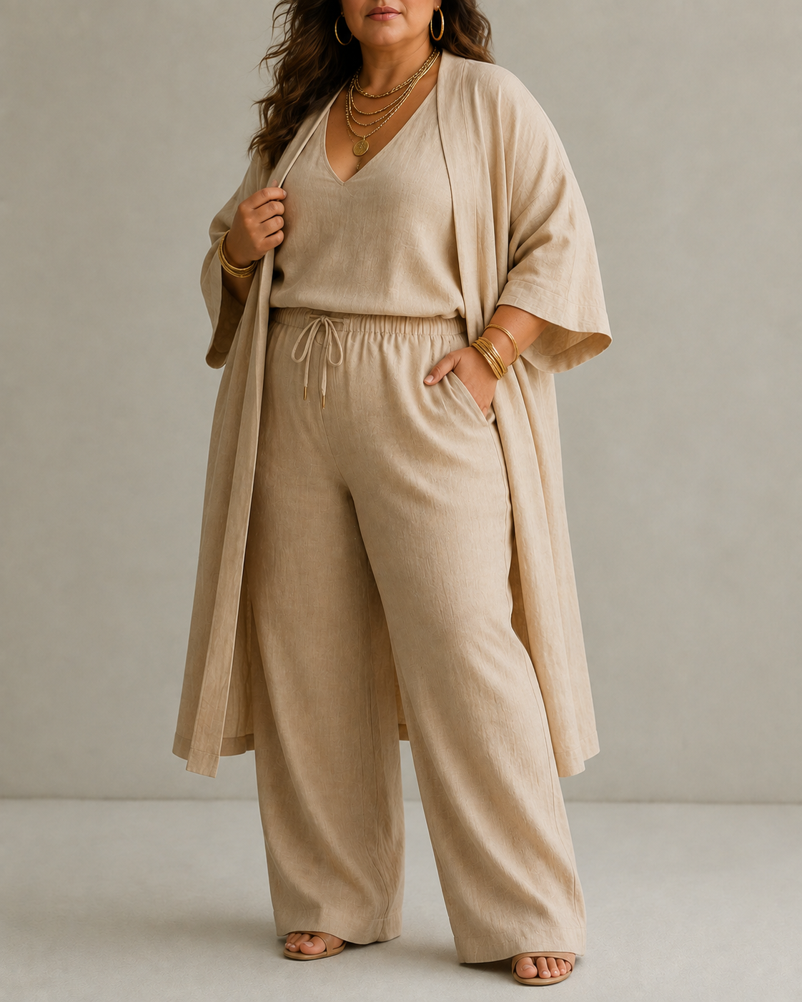 Ellie™ | Relaxed 3-Piece Set with Opaque Pants