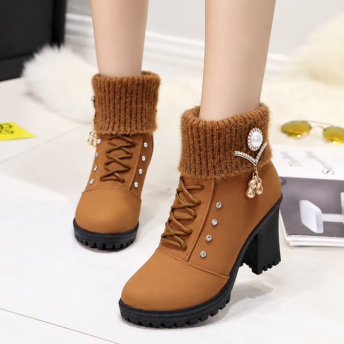 Linda™ | Warm Orthopedic Ankle Boots with Block Heel