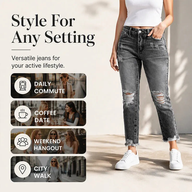 Linda™ | Trendy Ripped Jeans