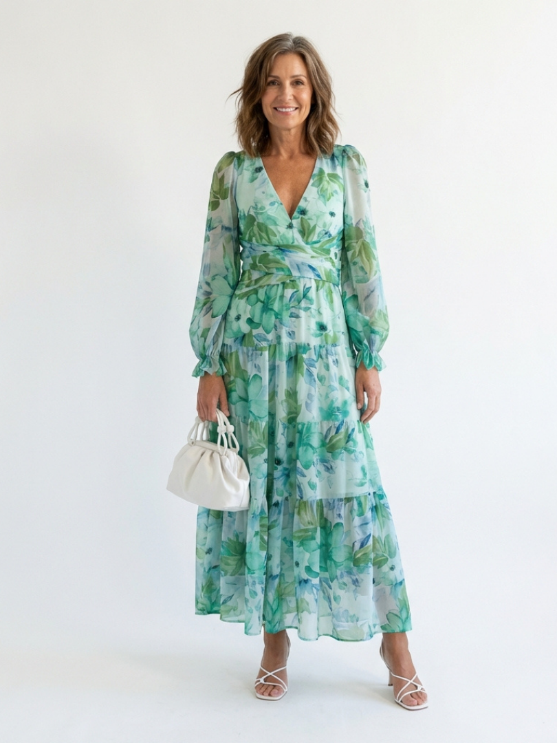 Althea™ | Tummy-Flattering Floral Maxi Dress