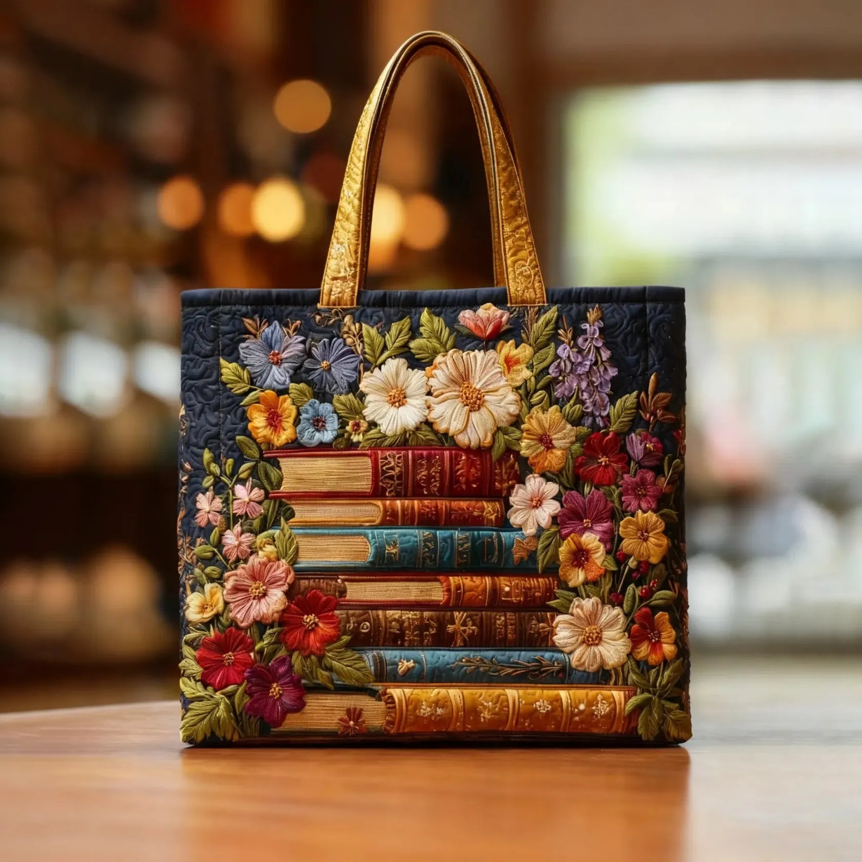 Artisan Tote Bag with Floral Print