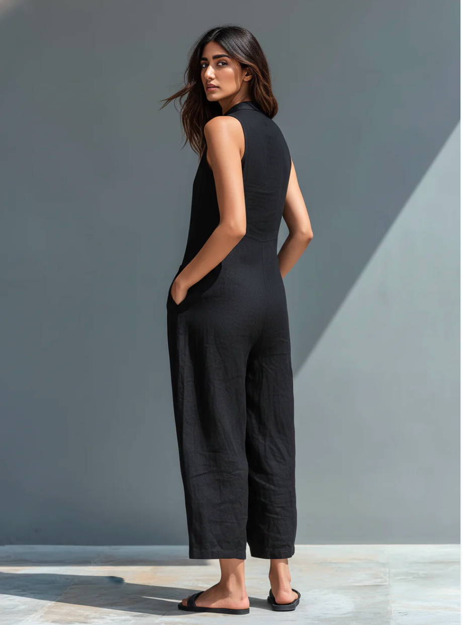Lucy | Linen Button-Up Jumpsuit