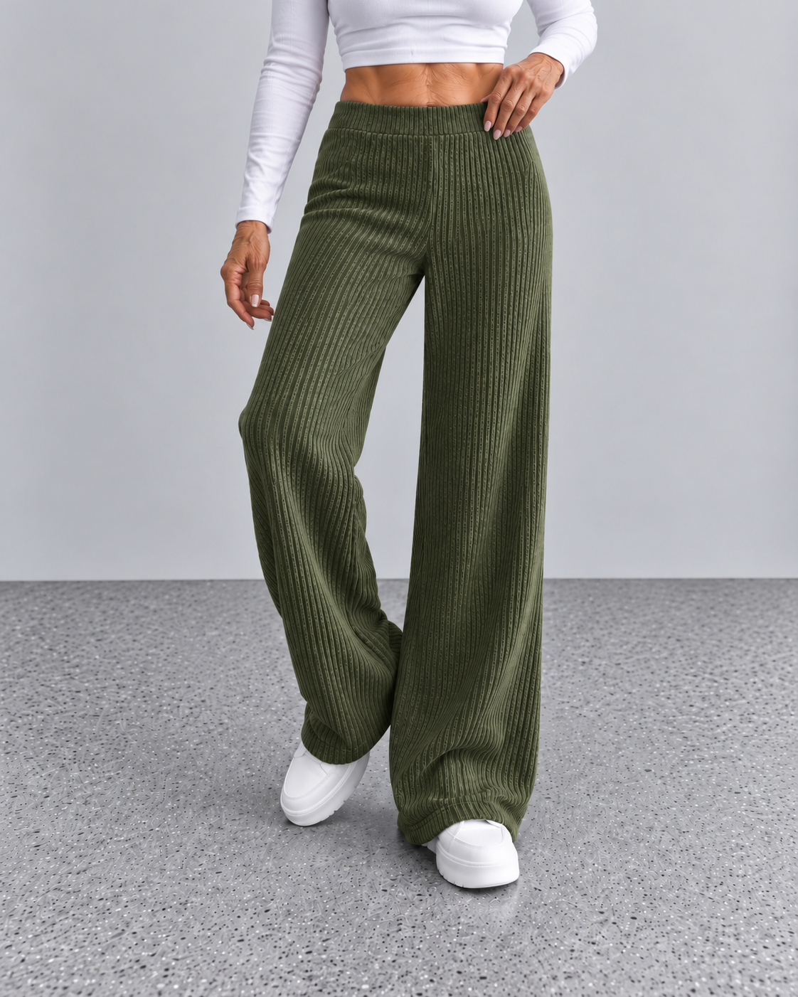 Susan™ | High Waist Ribbed Pants with Wide Legs