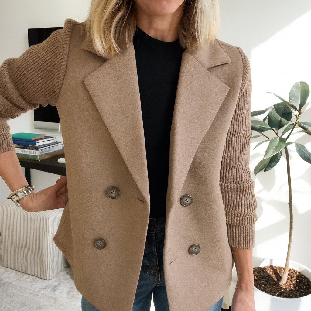 Susan™ | Comfortable Blazer Jacket with Knitted Sleeves 4