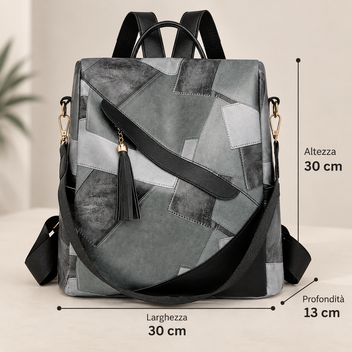 Janet™ | Patchwork Anti-Theft Backpack 6