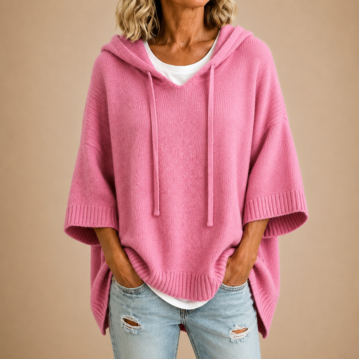Susan™ | Cozy Knit Poncho with Hood 8