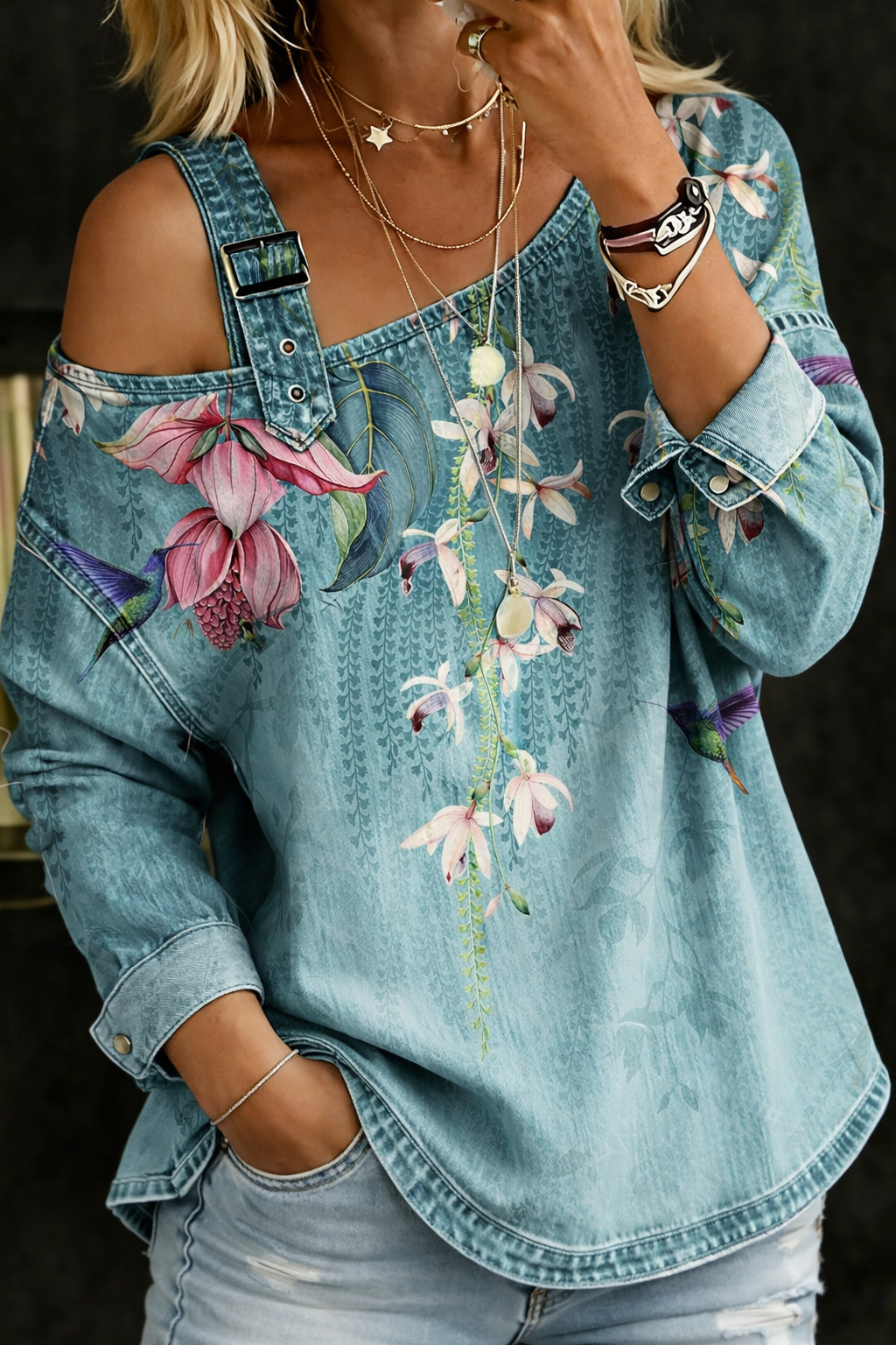 Danielle™ | Off-the-Shoulder Denim Top