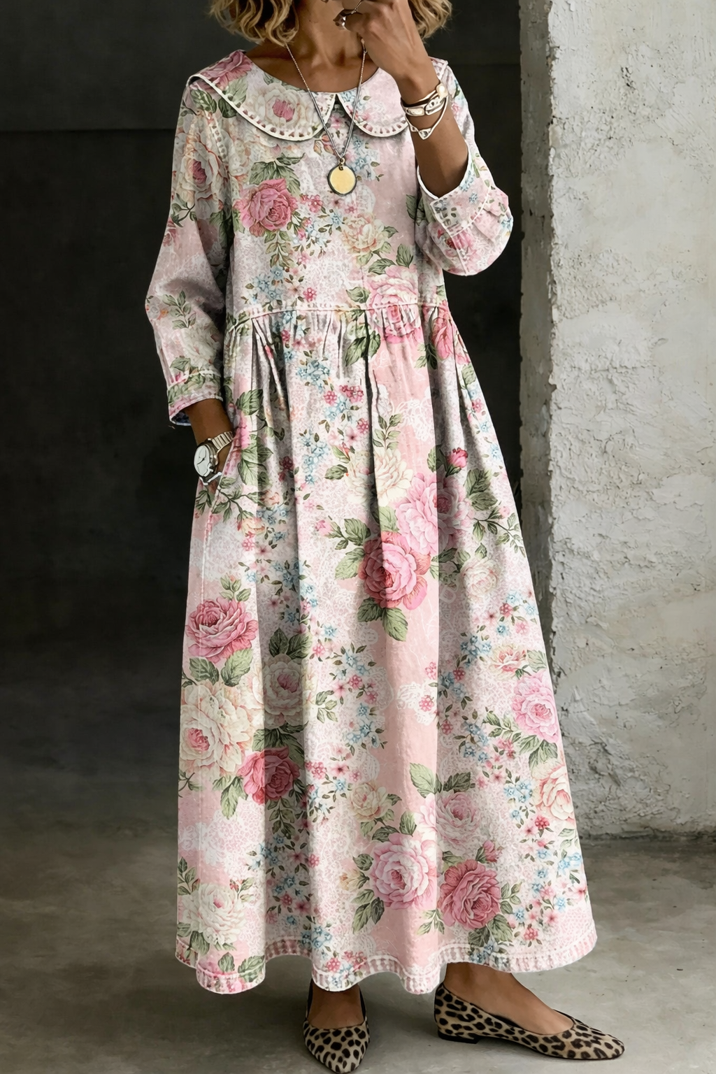 Brooklyn™ | Floral Collar Denim Dress