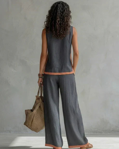 Hannah | Set with Contrast Trim