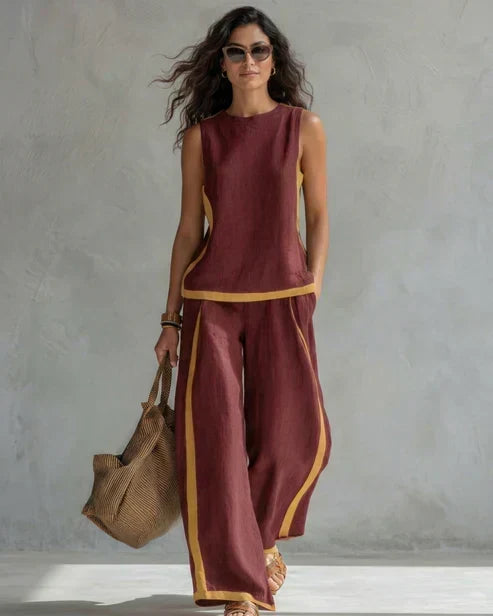 Hannah | Set with Contrast Trim