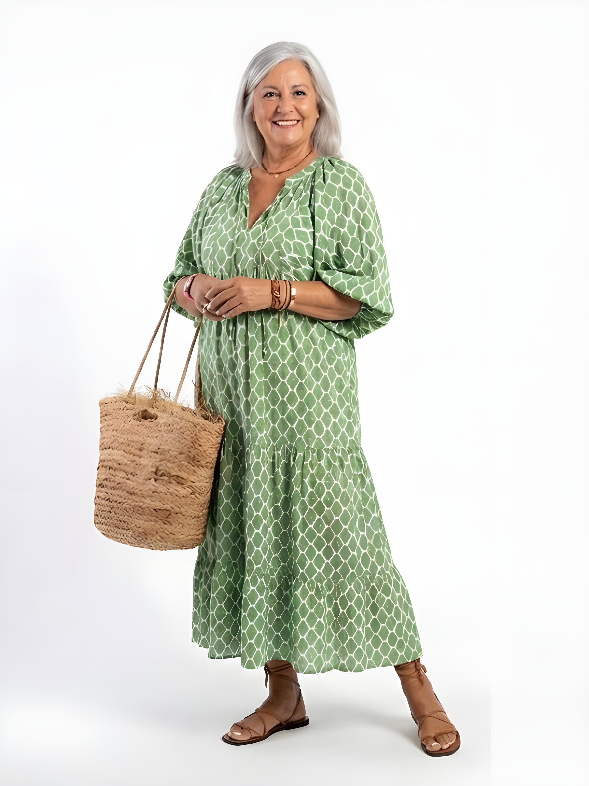Gabriela | Elegant Tiered Midi Dress