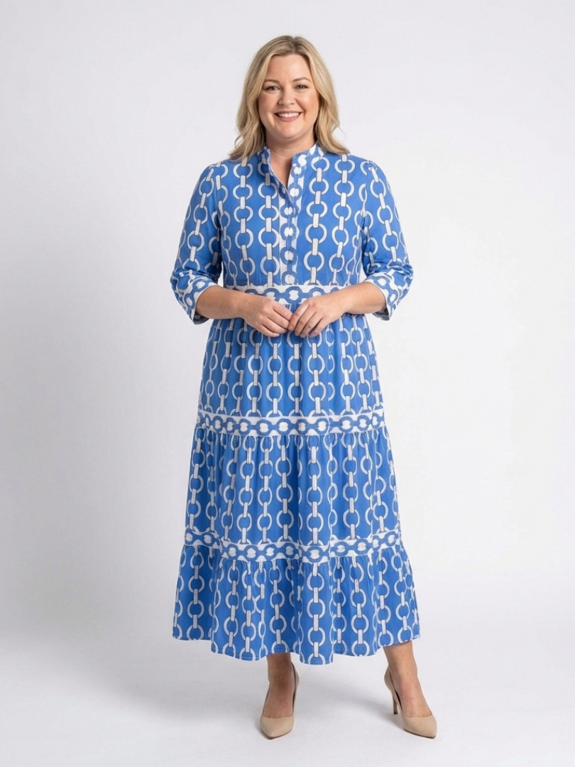 Ysolde™ | Tummy-Flattering Patterned Midi Dress