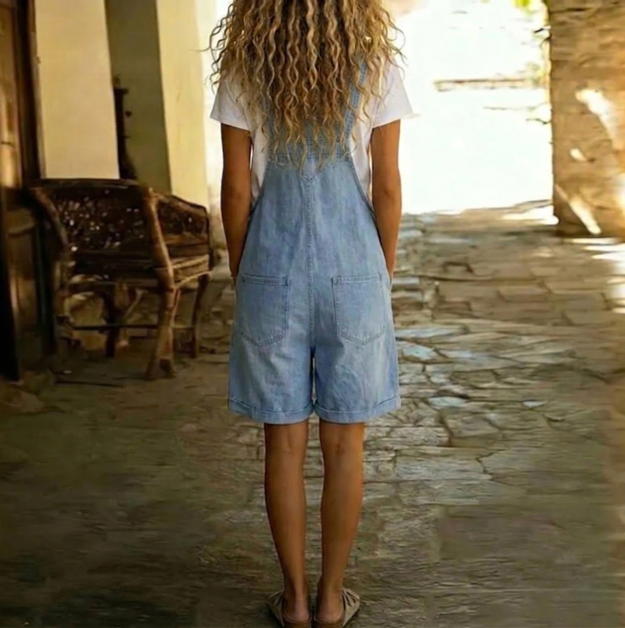 Harlow | Relaxed Denim Short Overalls