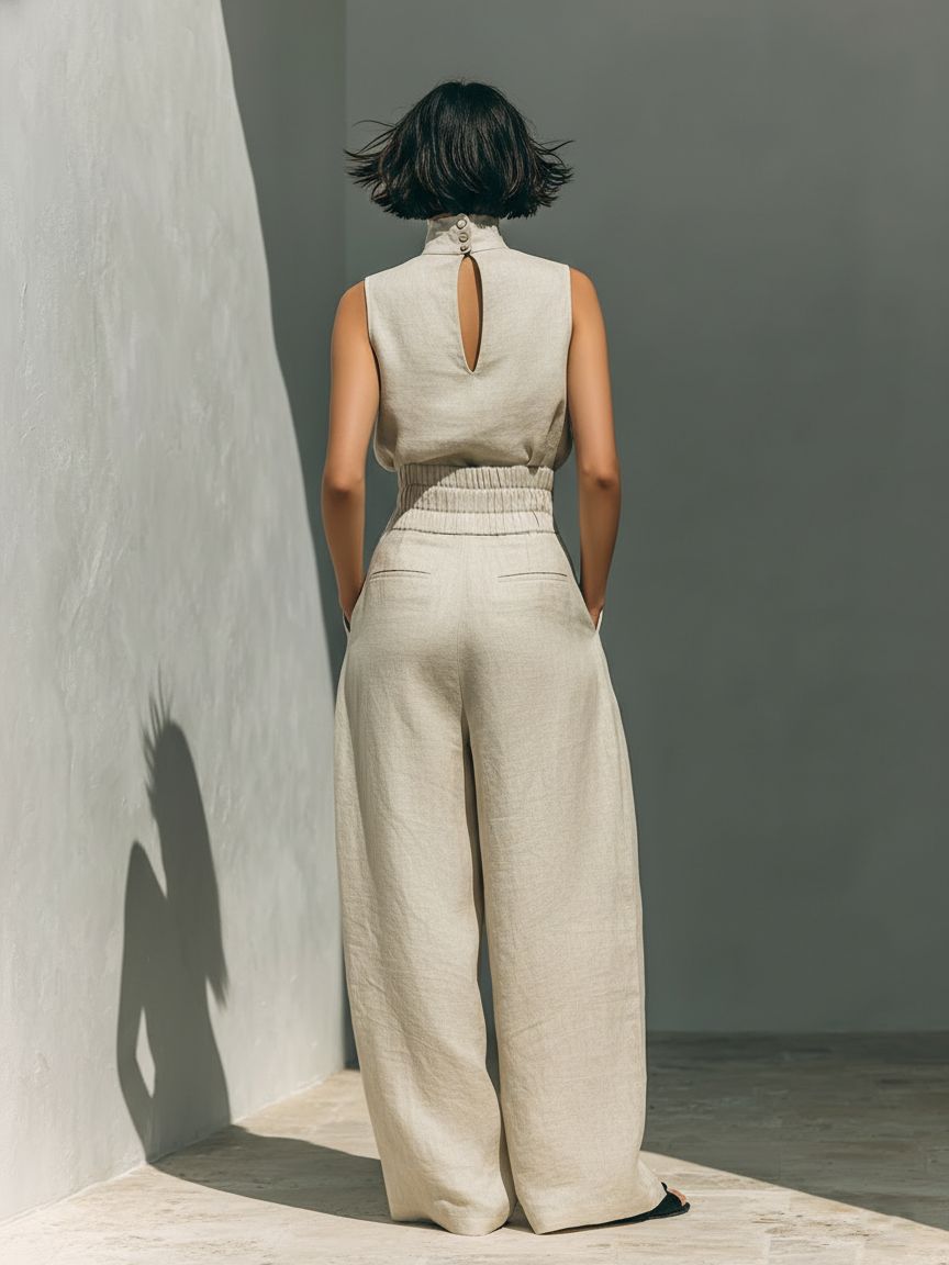 Mia | Set with a stand-up collar top
