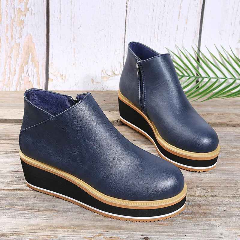Rebecca™ | Orthopedic Ankle Boots with Wedge Heel and Side Zip 6