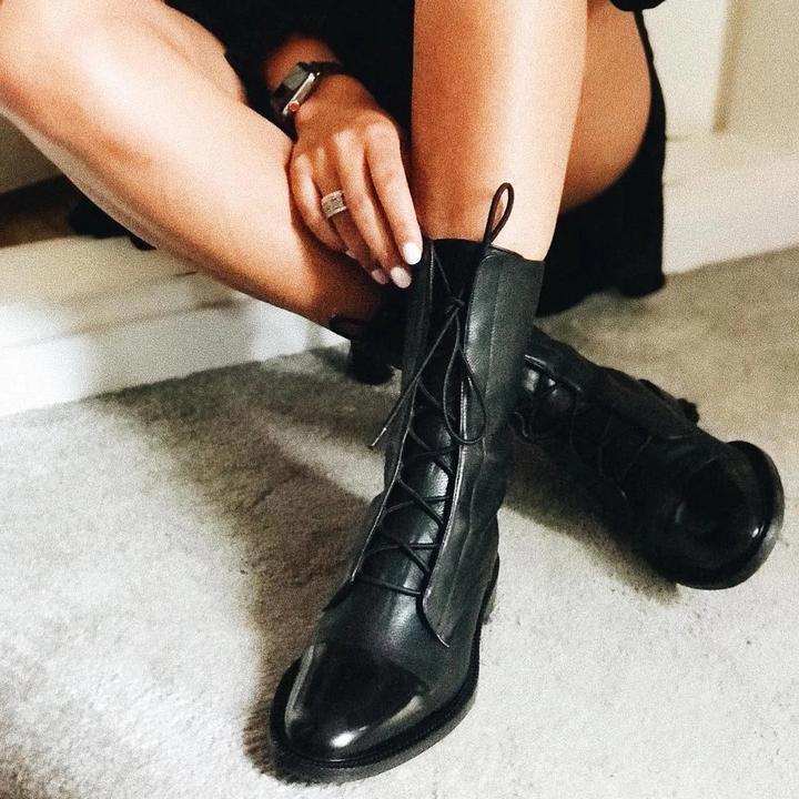 Debra™ | Lace-Up Leather Ankle Boots 9