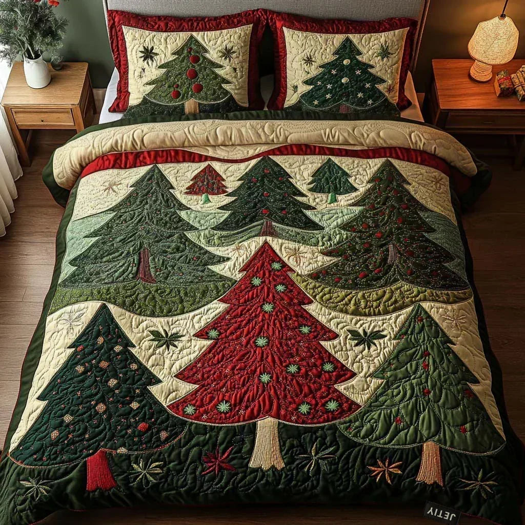 Quilted Bedset 3-Piece – Forest of Joy
