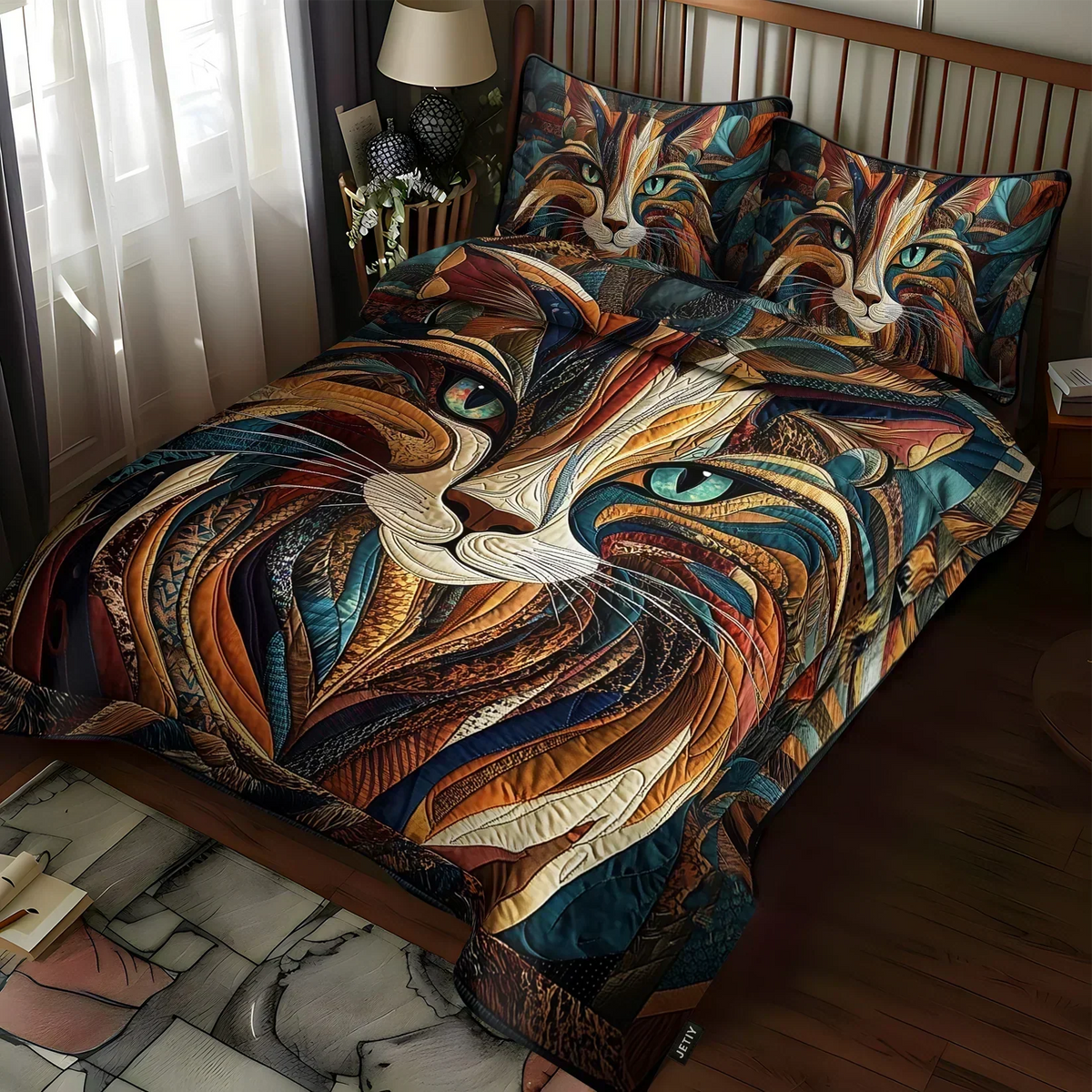 Quilted Bedset 3 Pieces – Soft Purrs