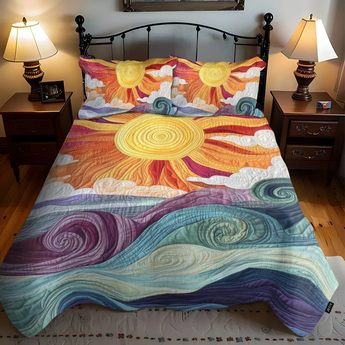 Quilted 3-Piece Bedding Set – Sun Charm