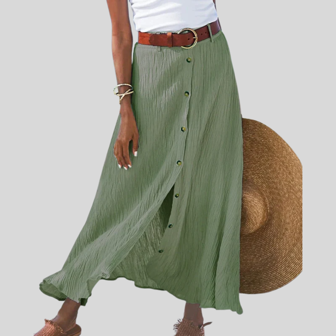 Syndy - Flowing Skirt with Buttons