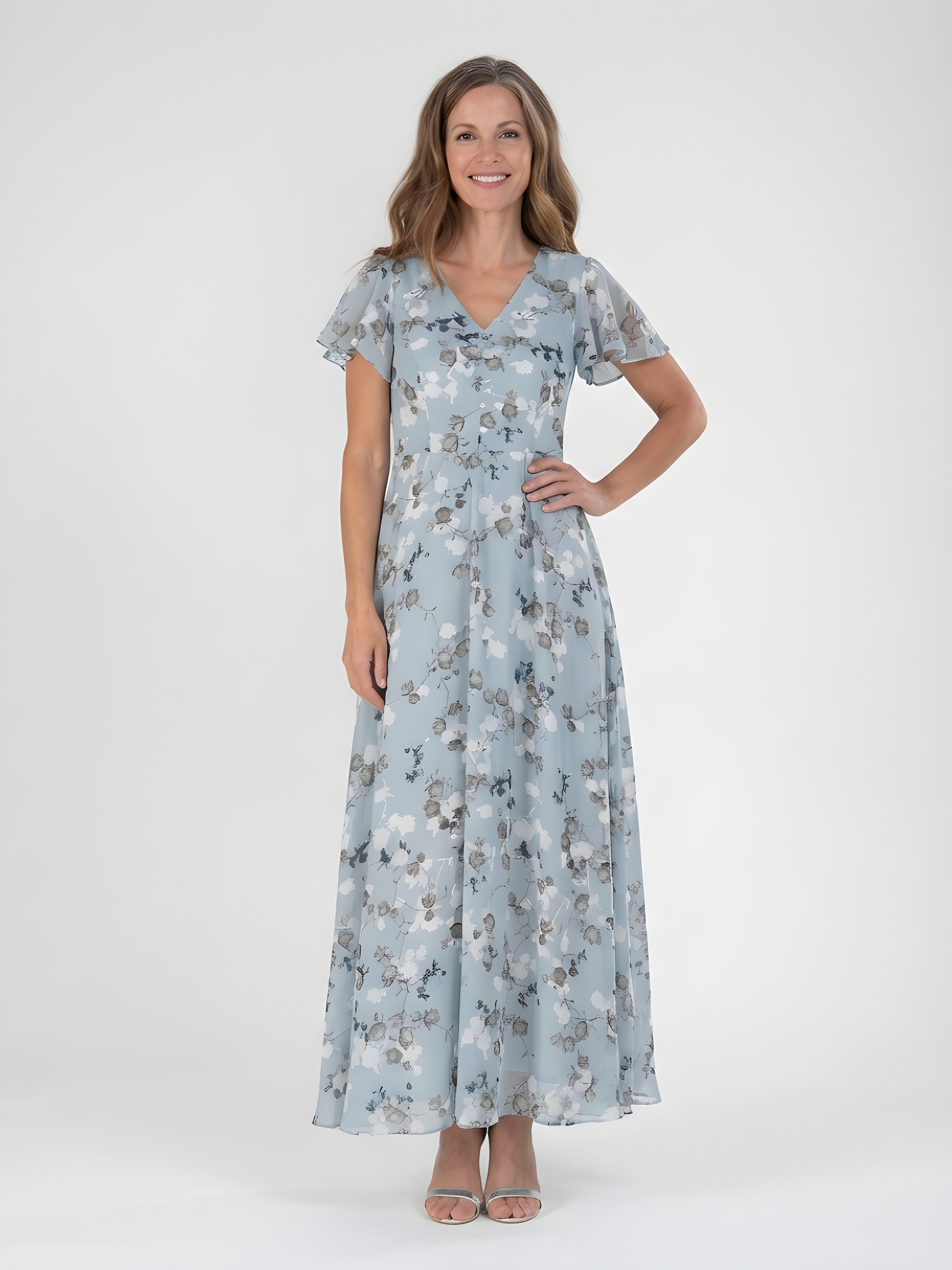 Mariam | Floral Chiffon Maxi Dress