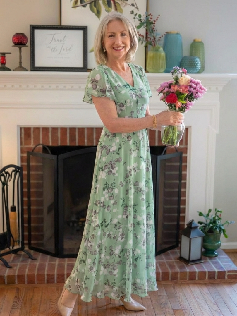 Ismeria™ | Tummy-Flattering Floral Maxi Dress