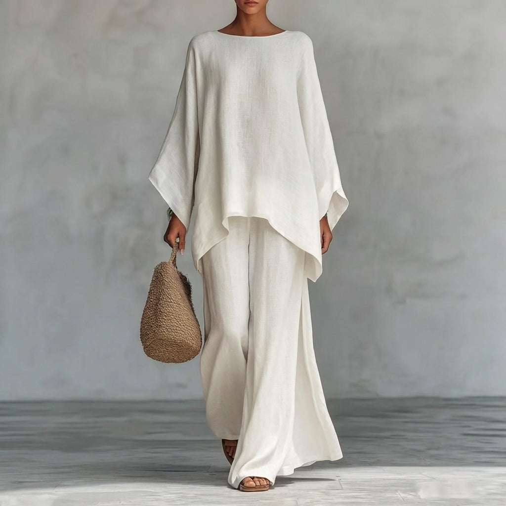 Cristina | Two-Piece Set with Long Sleeves and Wide Pants