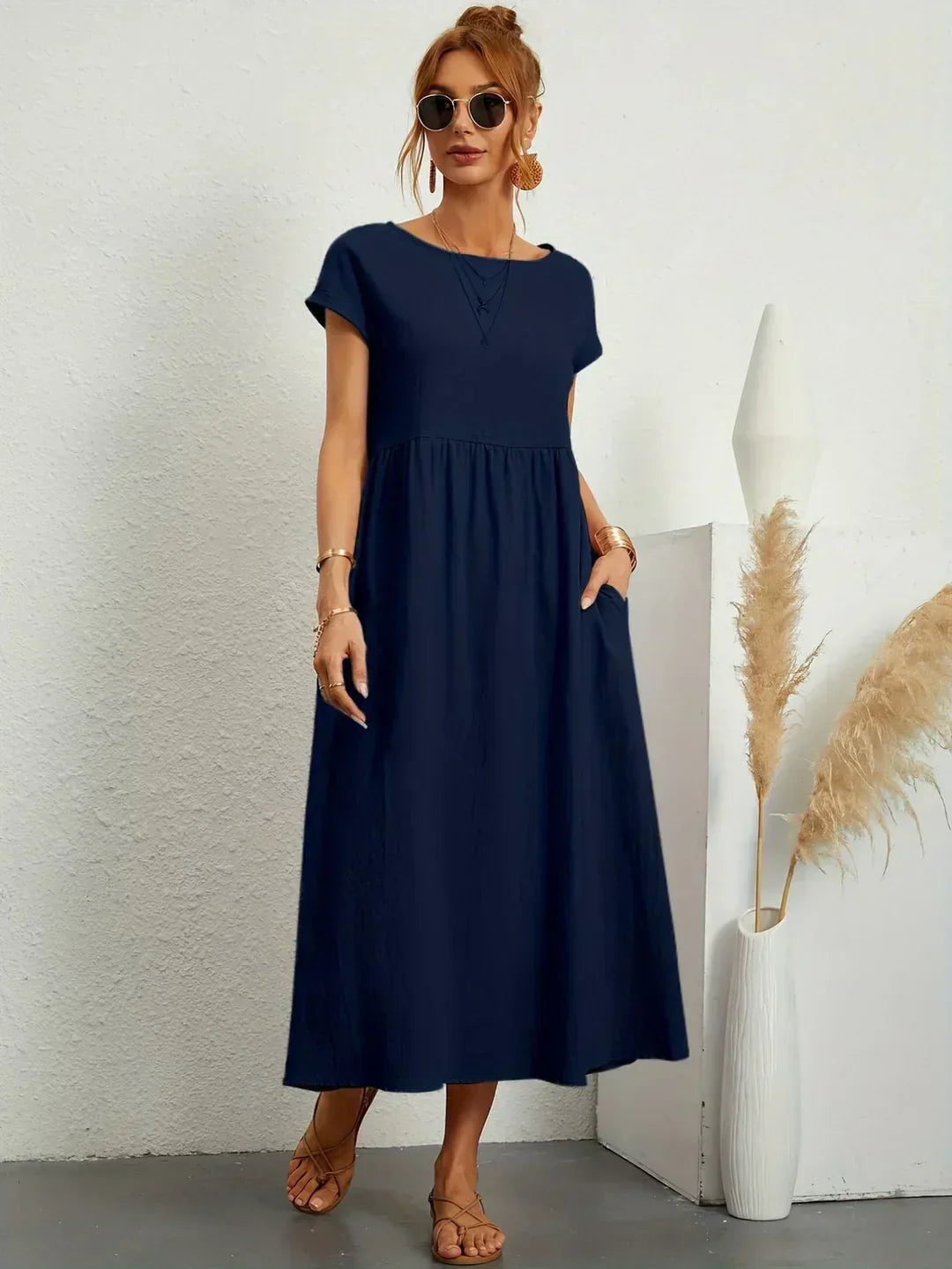Gabriela™ | Fluid midi dress of timeless elegance