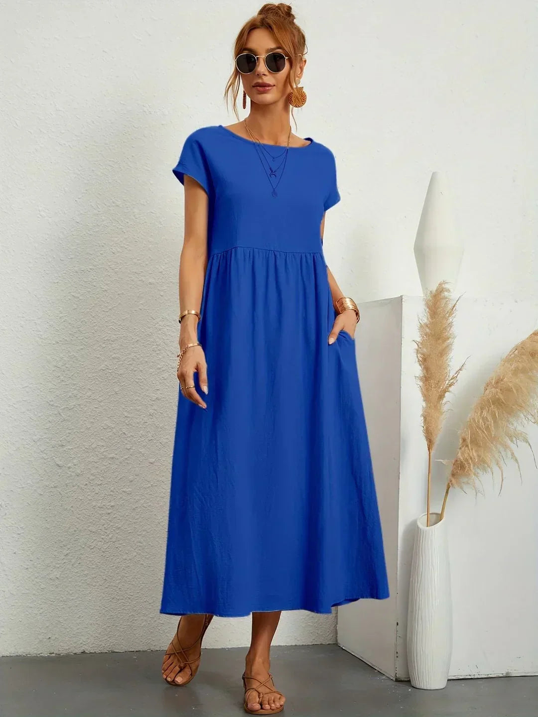 Gabriela™ | Fluid midi dress of timeless elegance