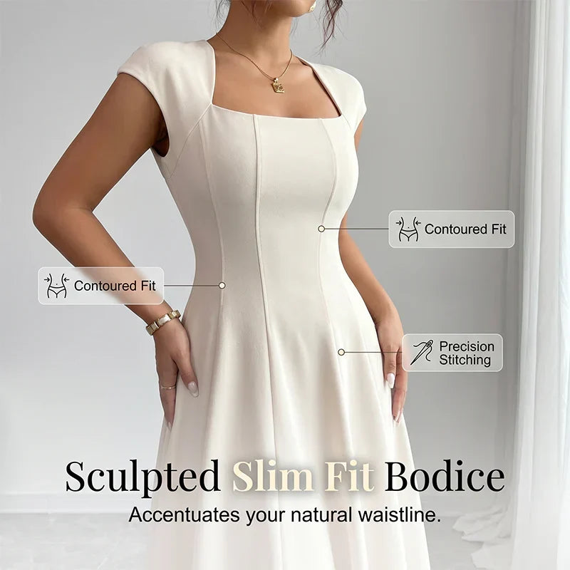 Brooklyn™ | Classic Tummy-Control A-Line Midi Dress