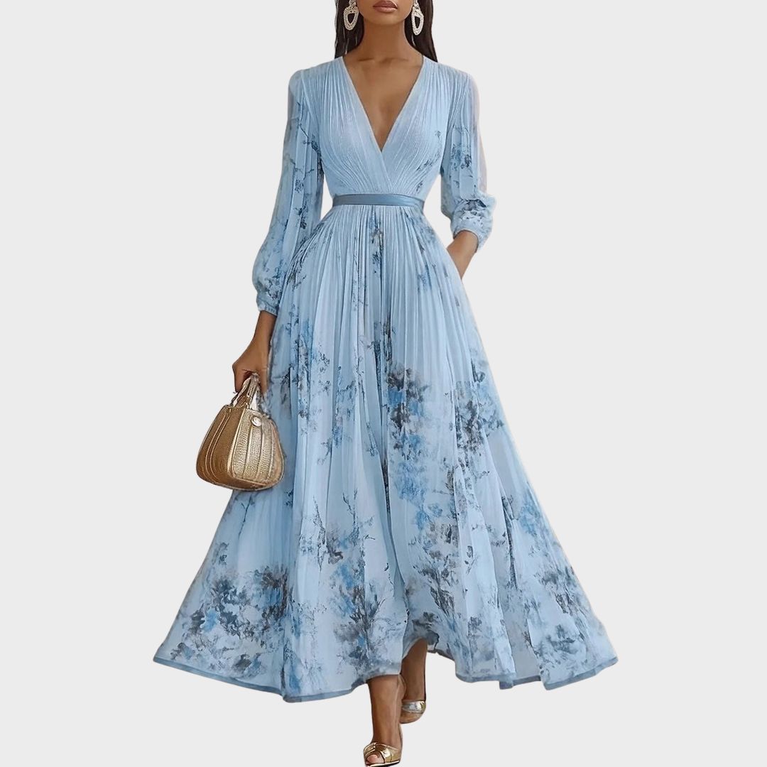 ROWELLA | Elegant Pleated Maxi Dress