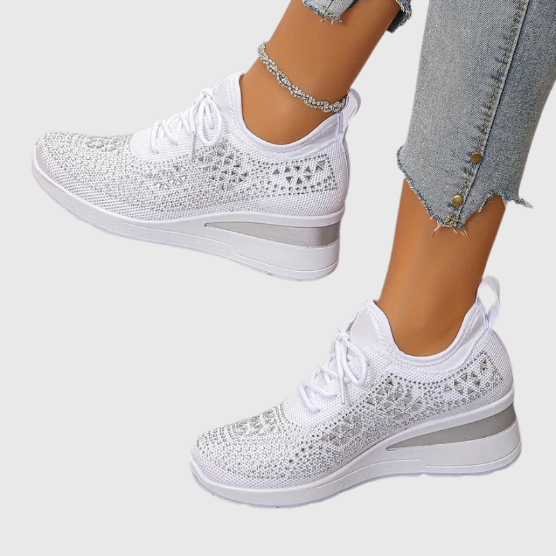 Leah™ | Orthopedic Wedge Sneakers with Rhinestones
