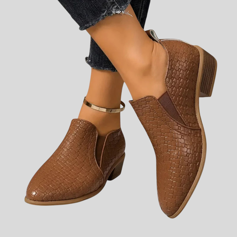 Joan™ | Orthopedic Braided Ankle Boots with Block Heel 3