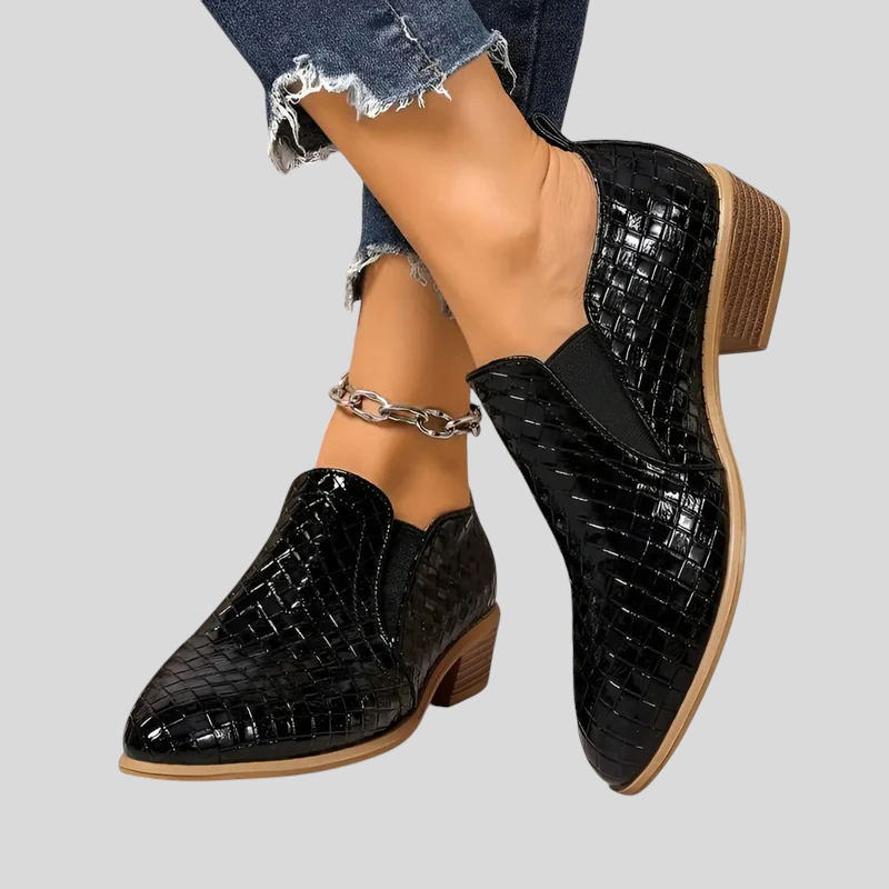 Joan™ | Orthopedic Braided Ankle Boots with Block Heel