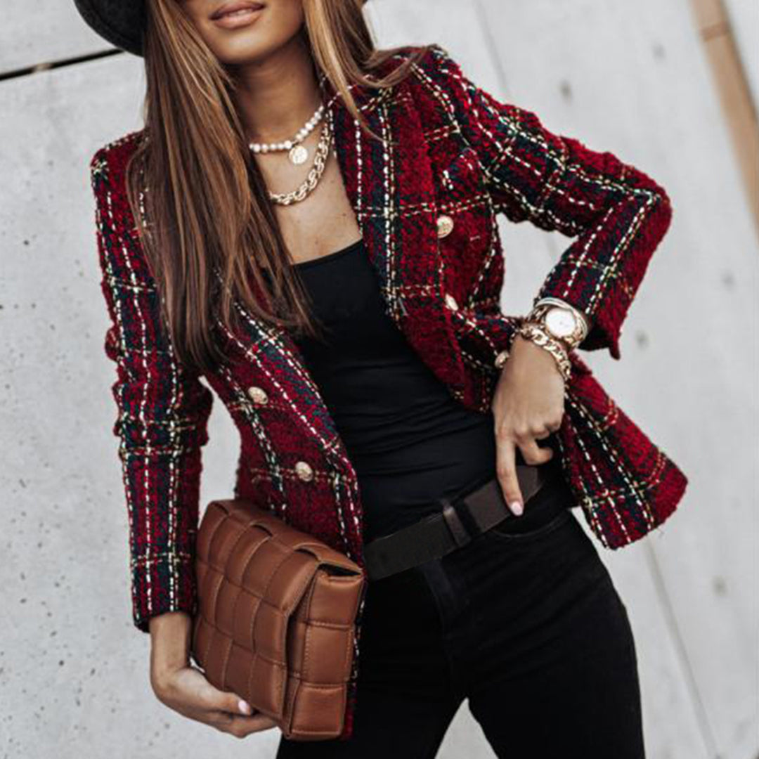 Joan™ | Elegant Checked Blazer 4