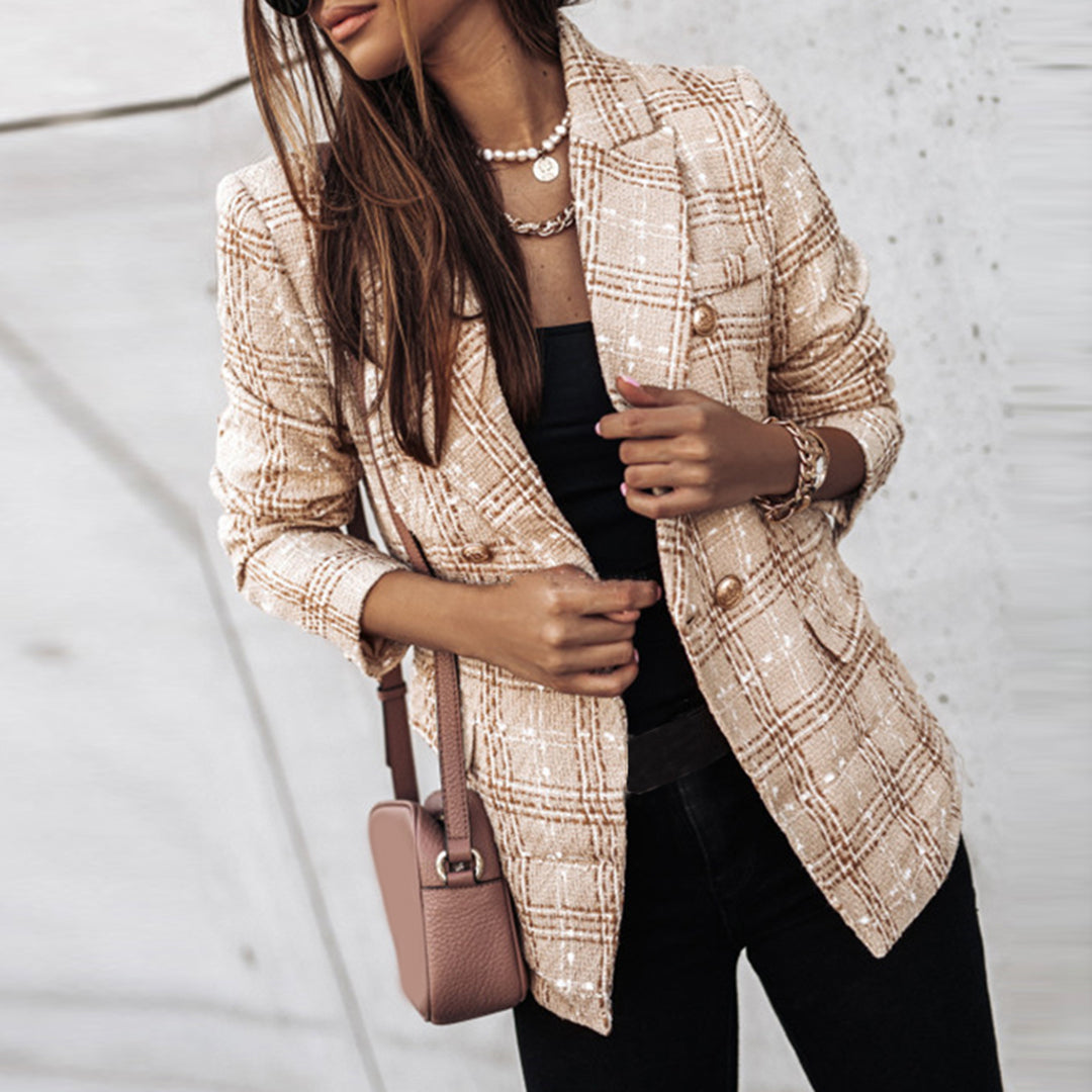 Joan™ | Elegant Checked Blazer 3