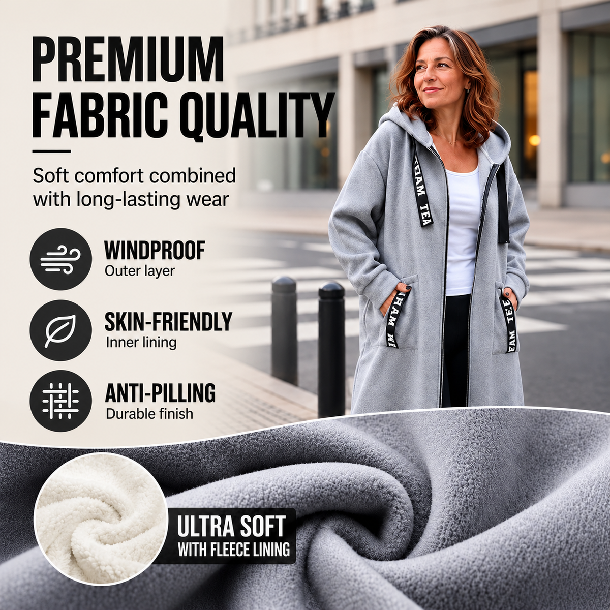 Susan™ | Long Oversized Hoodie Cardigan