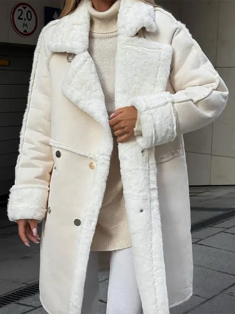 Rebecca™ | Chic Long Coat with Teddy Lining 3