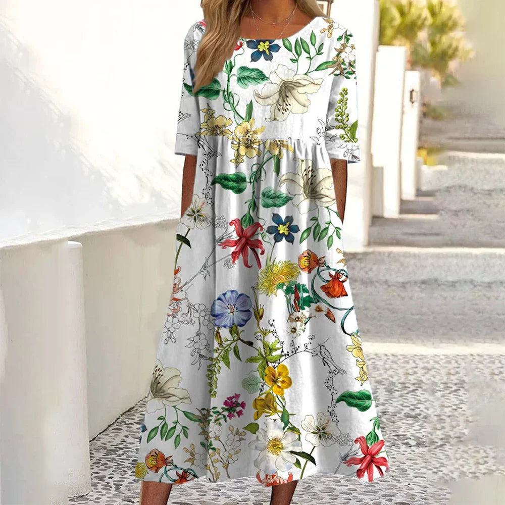Maren™ | Tummy-Flattering Floral Maxi Dress