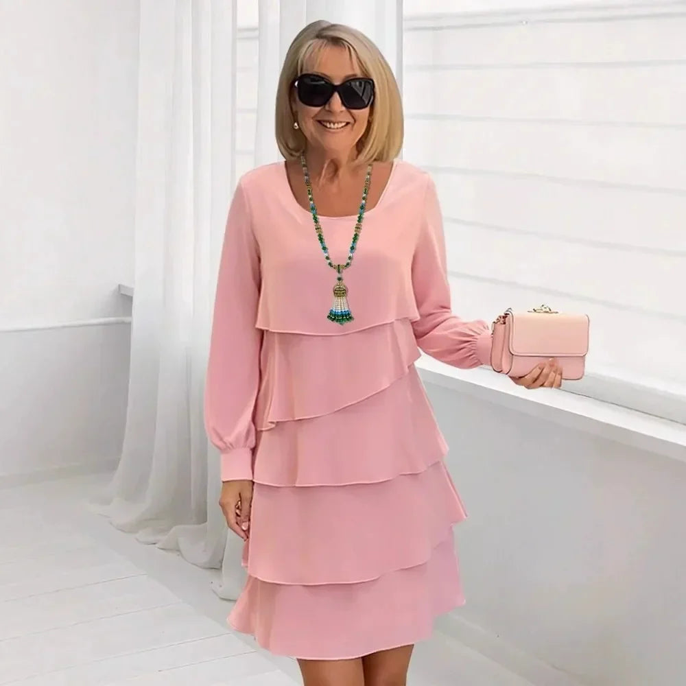 Susanna™ | Tummy-Flattering Long Sleeve Ruffle Dress