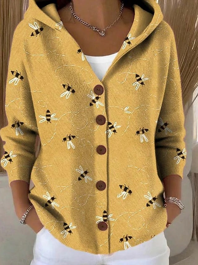 Linda™ | Colorful Cardigan with Hood and Patchwork Print 2