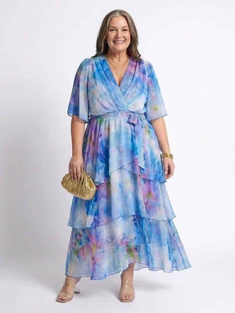 Calista™ | Tummy-Flattering Layered Maxi Dress