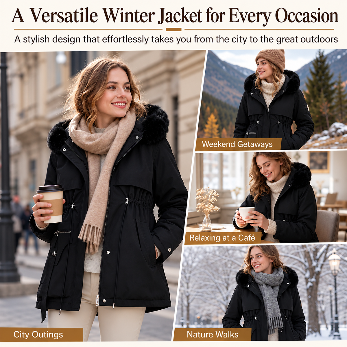 Patricia™ | Warm Winter Parka with Faux Fur Hood