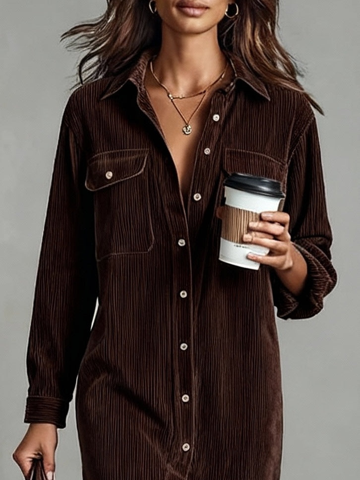 Linda™ | Elegant Tummy-Control Corduroy Midi Dress
