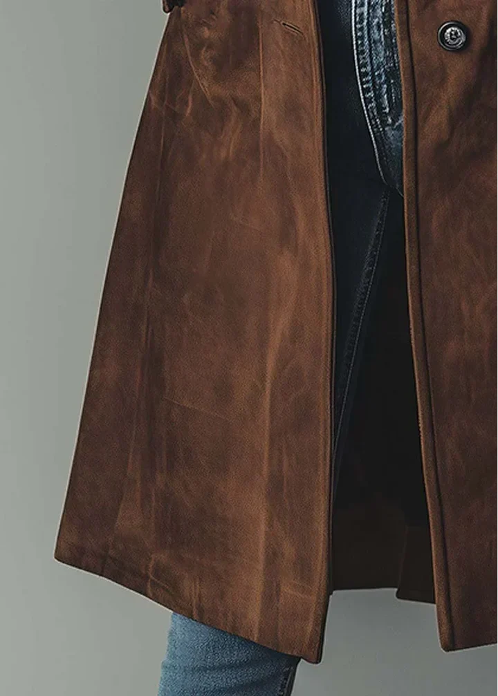Sharon™ | Elegant Long Suede-Look Coat 4