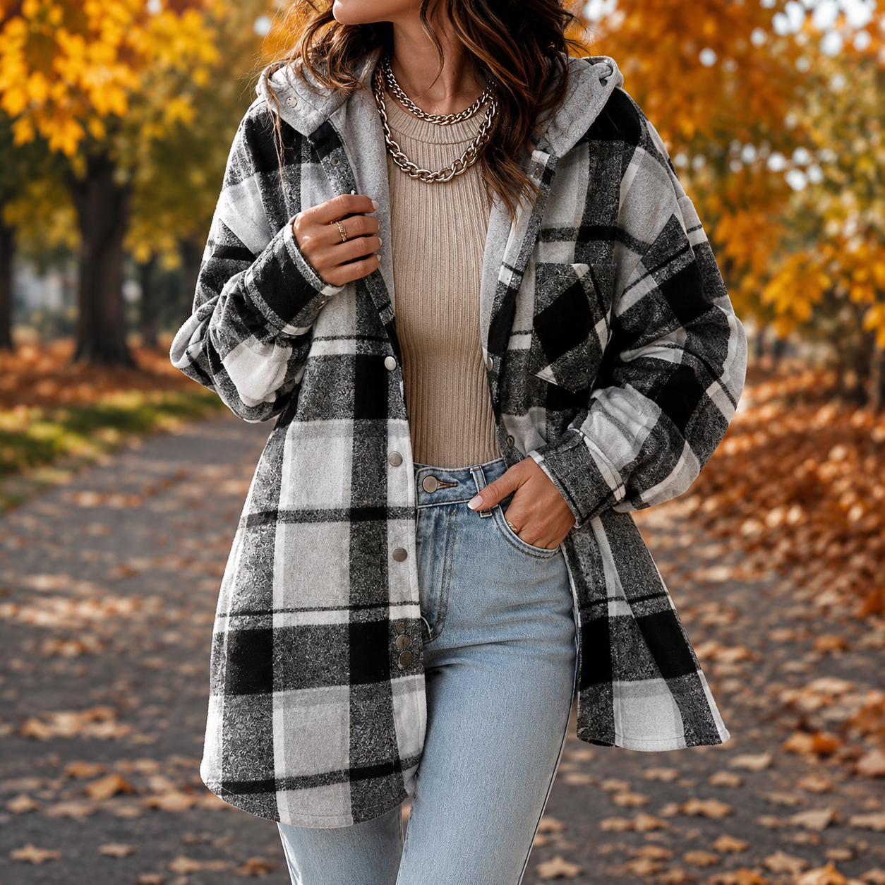 Stella™ | Soft Flannel Jacket with Hood