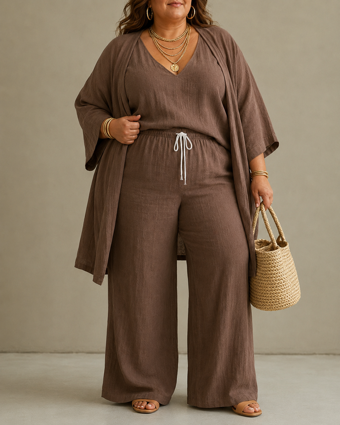 Ellie™ | Relaxed 3-Piece Set with Opaque Pants
